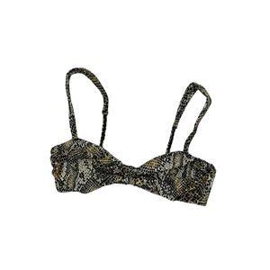 A.C.W Maillots *NEW* Snake Tie Front Bikini Top Size Medium Tan Black Brown Swim